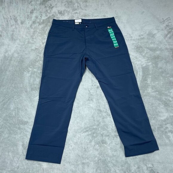 Kirkland Signature Mens Navy Flex Pants 38x29 Size Relaxed Fit Durable a0646 - Picture 1 of 6